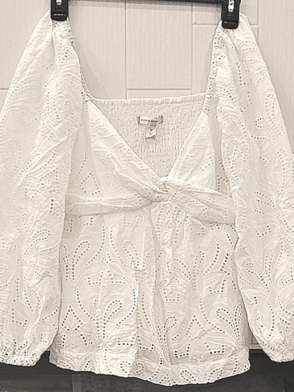 Banana Republic Eyelet Peasant Blouse  Size M